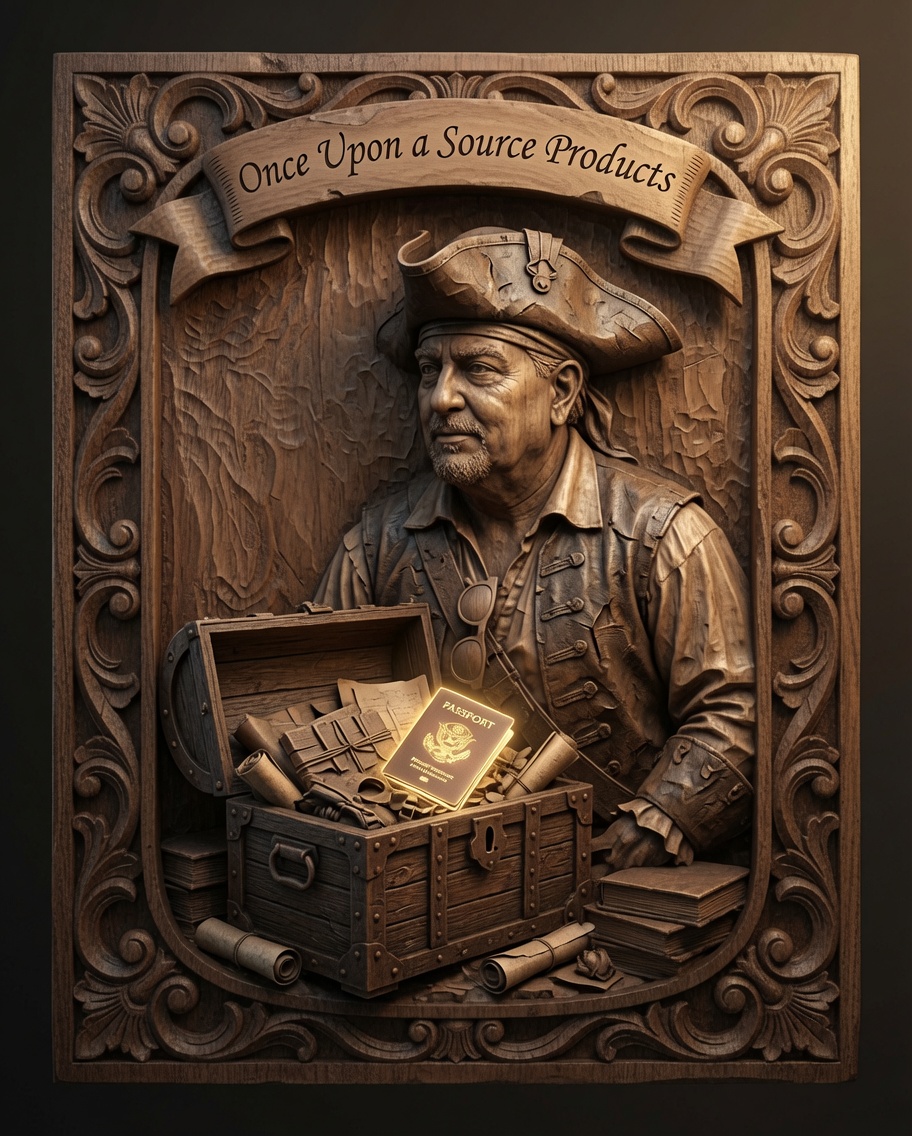 Once Upon a Source products and literary passport