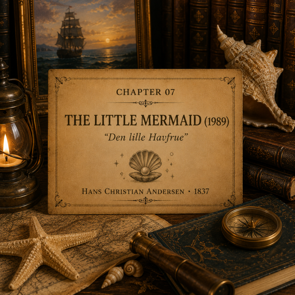 Once Upon A Source Chapter 07 — The Little Mermaid (1989), exploring its literary origins in Hans Christian Andersen’s 1837 fairy tale Den lille Havfrue.