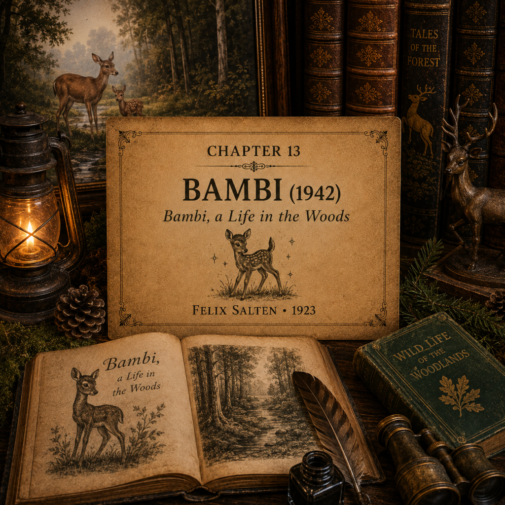Once Upon A Source Chapter 13 — Bambi (1942), exploring its literary origins in Felix Salten’s Bambi, a Life in the Woods (1923).