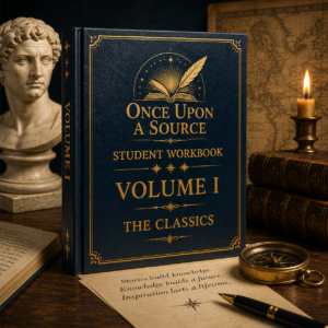 Once Upon A Source Volume I – The Classics student workbook featuring classic literature, reading comprehension, and literary analysis for students.